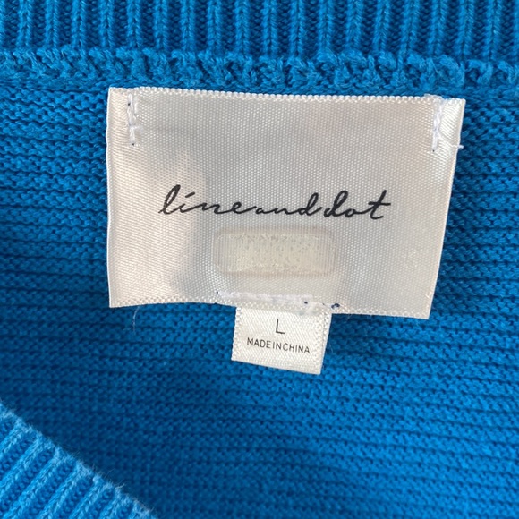 (A55) Line + Dot Eva Rib Knit Dress in Sea Blue, Size Large - Picture 9 of 16